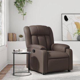 Sillón reclinable de cuero sintético marrón en Sillones | Comprar online en Foru.es