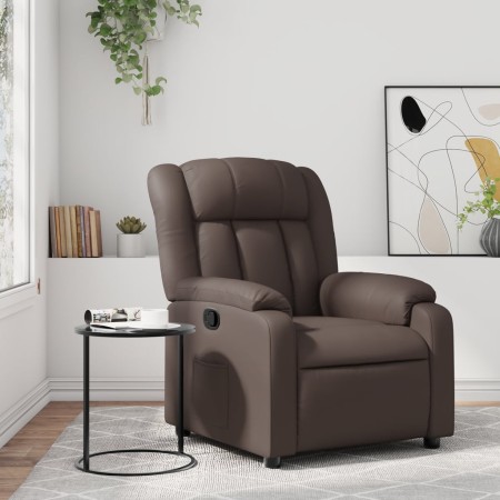 Sillón reclinable de cuero sintético marrón en Sillones | Comprar online en Foru.es