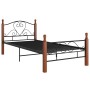 Estructura de cama de metal negro 90x200 cm de vidaXL, Camas y somieres - Ref: Foro24-324932, Precio: 112,36 €, Descuento: %