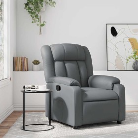Sillón reclinable de cuero sintético gris en Sillones | Comprar online en Foru.es