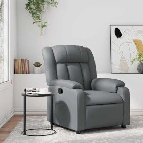 Sillón reclinable de cuero sintético gris en Sillones | Comprar online en Foru.es