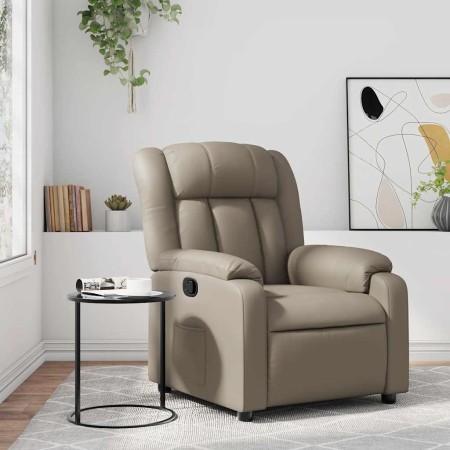 Sillón reclinable de cuero sintético color capuchino en Sillones | Comprar online en Foru.es