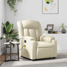 Sillón reclinable de masaje cuero sintético crema en Sillones | Comprar online en Foru.es