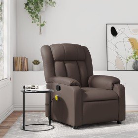 Sillón de masaje reclinable cuero sintético marrón en Sillones | Comprar online en Foru.es