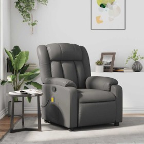 Sillón de masaje reclinable cuero sintético gris en Sillones | Comprar online en Foru.es
