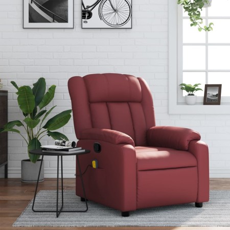 Sillón de masaje reclinable cuero sintético rojo tinto en Sillones | Comprar online en Foru.es