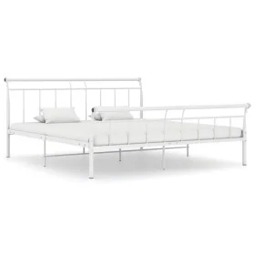 White metal bed frame 180x200 cm by vidaXL, Beds and slatted bases - Ref: Foro24-325046, Price: 123,37 €, Discount: %
