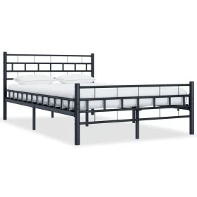 Black steel bed frame 120x200 cm by vidaXL, Beds and slatted bases - Ref: Foro24-285277, Price: 123,23 €, Discount: %