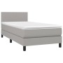 Cama box spring con colchón tela y LED gris claro 90x190 cm de vidaXL, Camas y somieres - Ref: Foro24-3132957, Precio: 293,74...