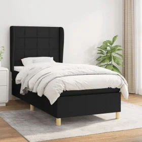 Box spring bed with black fabric mattress 90x200 cm by vidaXL, Beds and slatted bases - Ref: Foro24-3128495, Price: 315,85 €,...