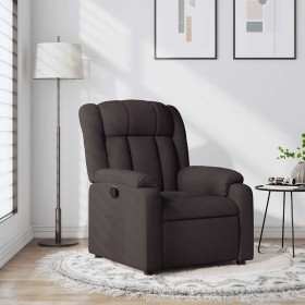Sillón reclinable de tela marrón oscuro en Sillones | Comprar online en Foru.es