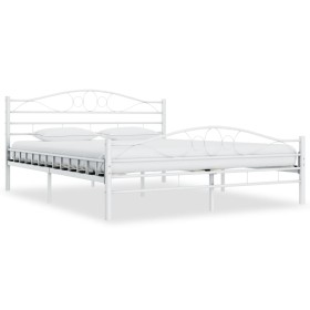 Estructura de cama de metal blanco 140x200 cm de vidaXL, Camas y somieres - Ref: Foro24-285303, Precio: 133,80 €, Descuento: %