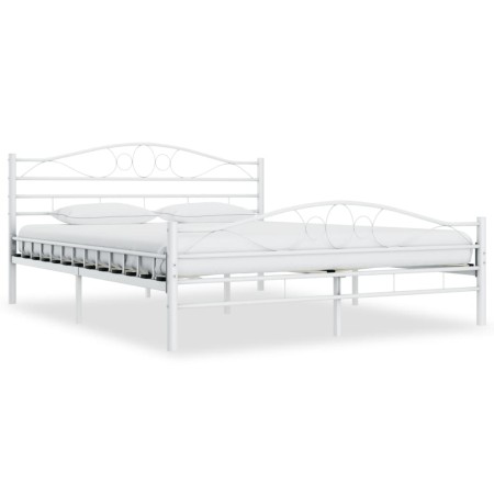 Estructura de cama de metal blanco 140x200 cm de vidaXL, Camas y somieres - Ref: Foro24-285303, Precio: 133,80 €, Descuento: %
