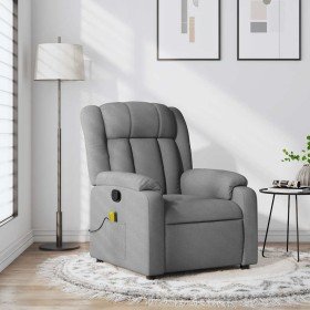 Sillón reclinable de masaje de tela gris claro en Sillones | Comprar online en Foru.es