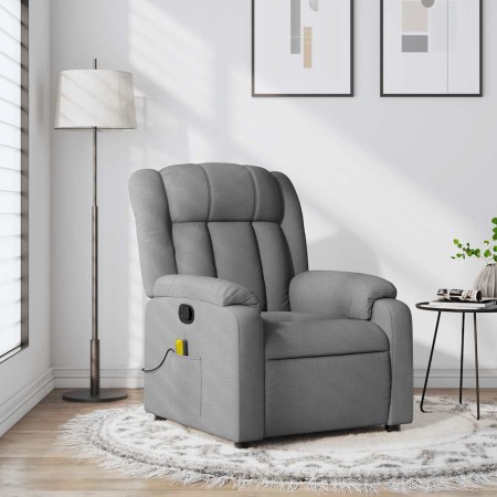 Sillón reclinable de masaje de tela gris claro en Sillones | Comprar online en Foru.es
