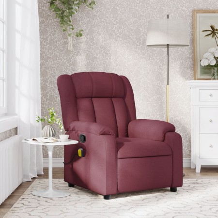 Sillón de masaje reclinable de tela color vino tinto en Sillones | Comprar online en Foru.es
