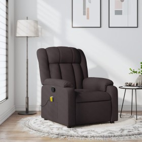 Sillón de masaje reclinable de tela marrón oscuro en Sillones | Comprar online en Foru.es