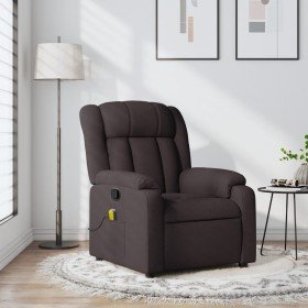Sillón de masaje reclinable de tela marrón oscuro en Sillones | Comprar online en Foru.es