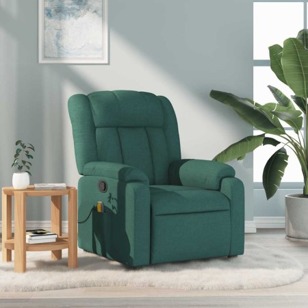 Sillón de masaje reclinable de tela verde oscuro en Sillones | Comprar online en Foru.es