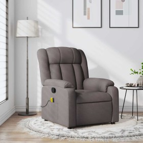 Sillón de masaje reclinable de tela gris taupé en Sillones | Comprar online en Foru.es