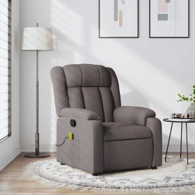 Sillón de masaje reclinable de tela gris taupé en Sillones | Comprar online en Foru.es