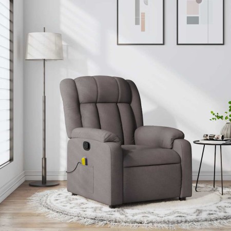 Sillón de masaje reclinable de tela gris taupé en Sillones | Comprar online en Foru.es