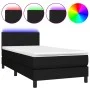 Cama box spring con colchón LED tela negro 100x200 cm de vidaXL, Camas y somieres - Ref: Foro24-3132975, Precio: 308,05 €, De...