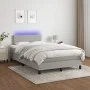 Box spring bed with fabric mattress and light gray LED 120x200 cm by vidaXL, Beds and slatted bases - Ref: Foro24-3132981, Pr...
