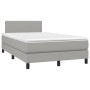 Cama box spring con colchón tela y LED gris claro 120x200 cm de vidaXL, Camas y somieres - Ref: Foro24-3132981, Precio: 363,1...