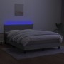 Cama box spring con colchón tela y LED gris claro 140x200 cm de vidaXL, Camas y somieres - Ref: Foro24-3132997, Precio: 432,8...