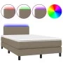 Cama box spring con colchón LED tela gris taupe 120x200 cm de vidaXL, Camas y somieres - Ref: Foro24-3132985, Precio: 350,56 ...