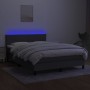 Cama box spring con colchón y LED tela gris oscuro 140x200 cm de vidaXL, Camas y somieres - Ref: Foro24-3132998, Precio: 443,...