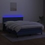 Cama box spring con colchón y LED tela azul 140x200 cm de vidaXL, Camas y somieres - Ref: Foro24-3133003, Precio: 446,87 €, D...