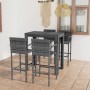 Set muebles bar jardín 5 pzas ratán sintético reposabrazos gris en Conjuntos de jardín | Comprar online en Foru.es
