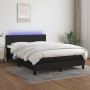 Cama box spring con colchón LED tela negro 140x200 cm de vidaXL, Camas y somieres - Ref: Foro24-3132999, Precio: 458,34 €, De...