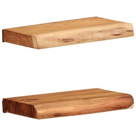 Estantes de pared 2 unidades madera maciza acacia 30x20x3,5 cm en Estanterías | Comprar online en Foru.es