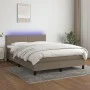 Cama box spring con colchón LED tela gris taupe 140x200 cm de vidaXL, Camas y somieres - Ref: Foro24-3133001, Precio: 447,76 ...