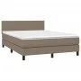 Cama box spring con colchón LED tela gris taupe 140x200 cm de vidaXL, Camas y somieres - Ref: Foro24-3133001, Precio: 447,76 ...