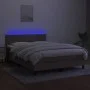 Cama box spring con colchón LED tela gris taupe 140x200 cm de vidaXL, Camas y somieres - Ref: Foro24-3133001, Precio: 447,76 ...