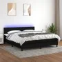 Cama box spring con colchón LED tela negro 180x200 cm de vidaXL, Camas y somieres - Ref: Foro24-3133015, Precio: 561,67 €, De...