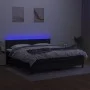 Cama box spring con colchón LED tela negro 180x200 cm de vidaXL, Camas y somieres - Ref: Foro24-3133015, Precio: 561,67 €, De...
