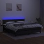 Cama box spring con colchón LED tela negro 180x200 cm de vidaXL, Camas y somieres - Ref: Foro24-3133015, Precio: 573,33 €, De...