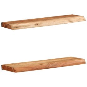 Estantes de pared 2 unidades 60x20x3,5 cm madera maciza acacia en Estanterías | Comprar online en Foru.es