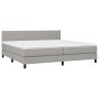 Cama box spring con colchón tela y LED gris claro 200x200 cm de vidaXL, Camas y somieres - Ref: Foro24-3133021, Precio: 597,1...