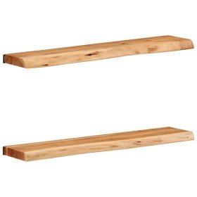 Estantes de pared 2 unidades 80x20x3,5 cm madera maciza acacia en Estanterías | Comprar online en Foru.es