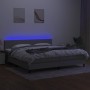 Cama box spring con colchón tela y LED gris claro 200x200 cm de vidaXL, Camas y somieres - Ref: Foro24-3133021, Precio: 597,1...