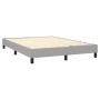 Cama box spring con colchón tela y LED gris claro 140x190 cm de vidaXL, Camas y somieres - Ref: Foro24-3132989, Precio: 453,5...