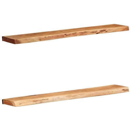 Estantes de pared 2 unidades 100x20x3,5 cm madera maciza acacia en Estanterías | Comprar online en Foru.es