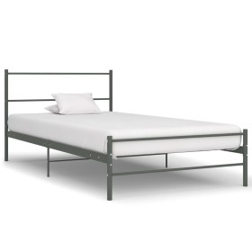 Estructura de cama de metal gris 90x200 cm de vidaXL, Camas y somieres - Ref: Foro24-286493, Precio: 74,85 €, Descuento: %
