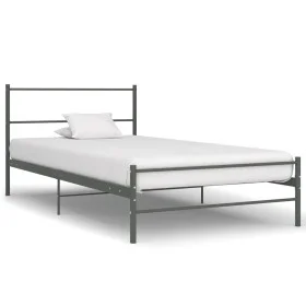 Gray metal bed frame 90x200 cm by vidaXL, Beds and slatted bases - Ref: Foro24-286493, Price: 73,18 €, Discount: %